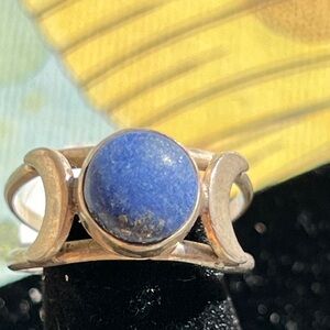Lapis Lazuli Triple Moon Goddess Ring